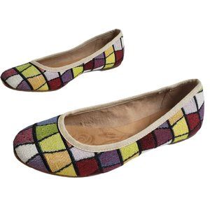 Born Multicolor Fabric Square Printed Flat Shoes G